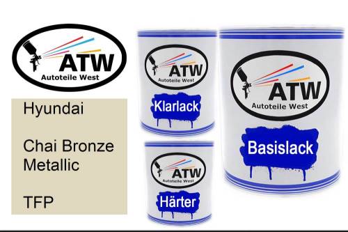 Hyundai, Chai Bronze Metallic, TFP: 1L Lackdose + 1L Klarlack + 500ml Härter - Set, von ATW Autoteile West.